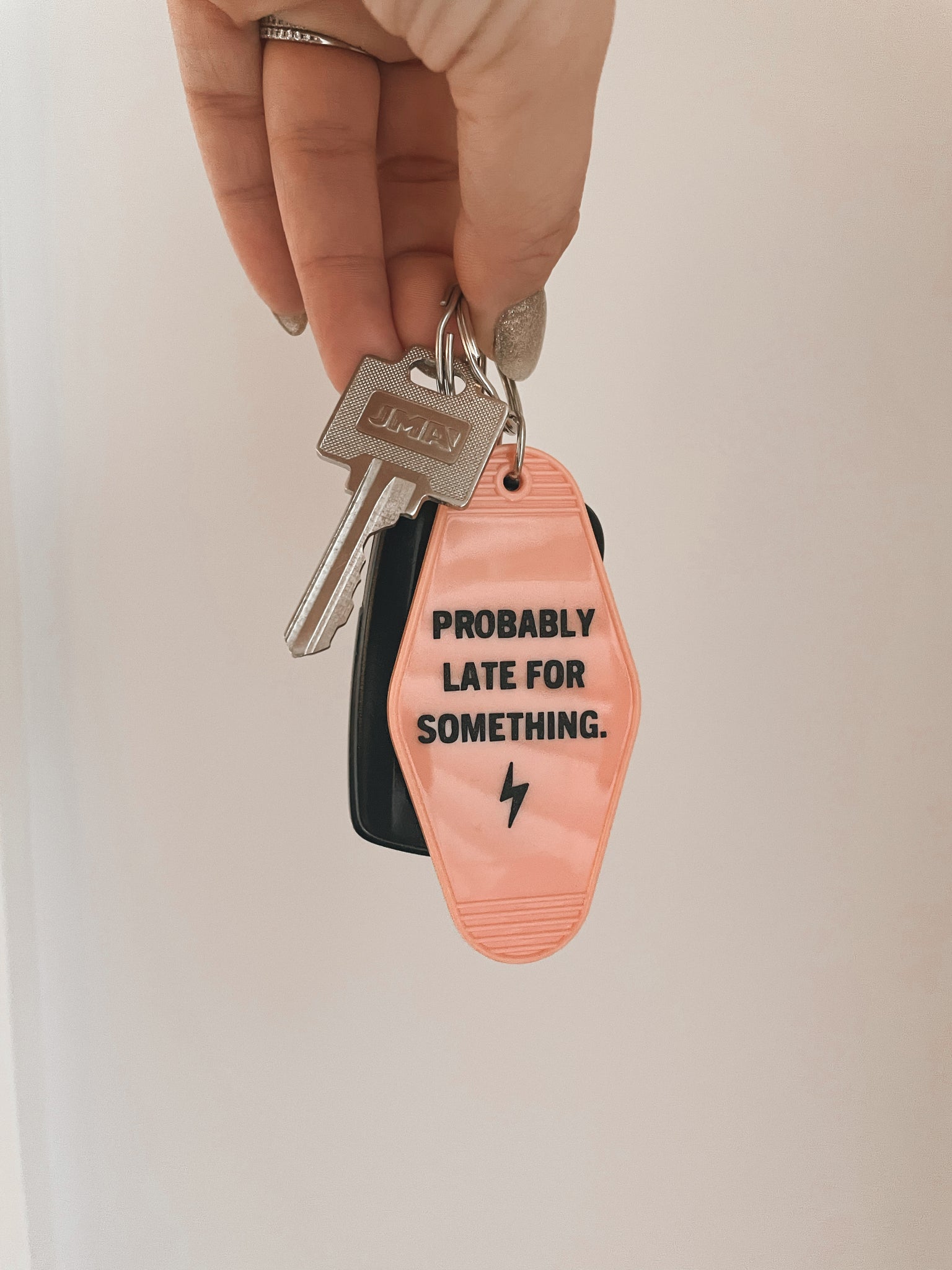 Probably Late Motel Keychain